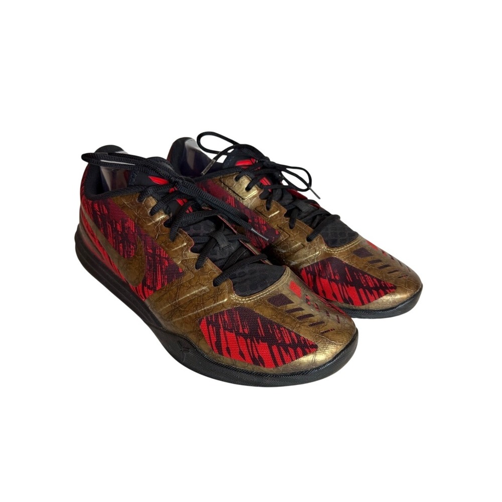 Nike Kobe Mentality University Red Metallic Gold Black 704942-600 Mens Sneakers